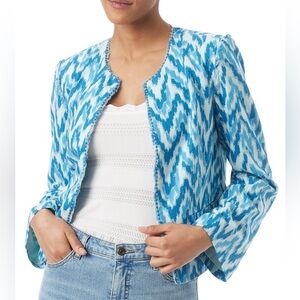 NWT Sam Edelman women’s Dixie collarless blue jacket size small